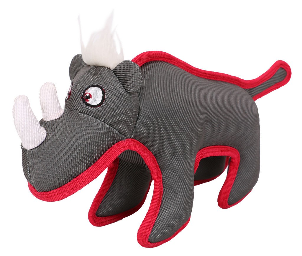 Pet Life Animal Dura-Chew Reinforce Stitched Durable Water Resistant Plush Chew Tugging Dog Toy in Grey (One Size) - Pet Life DT37GY - Intensery