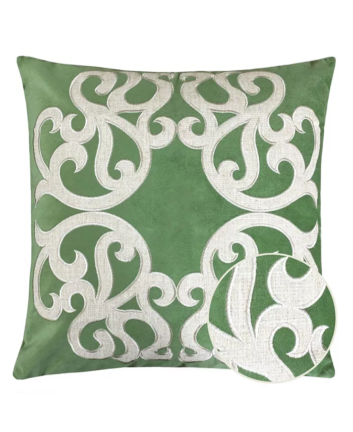 Homey Cozy Shierly Applique Embroidery Square Decorative Throw Pillow - Intensery