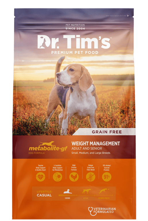 Dr. Tim's Grain Free Weight Management Metabolite Dry Dog Food - 24 lb Bag - Intensery