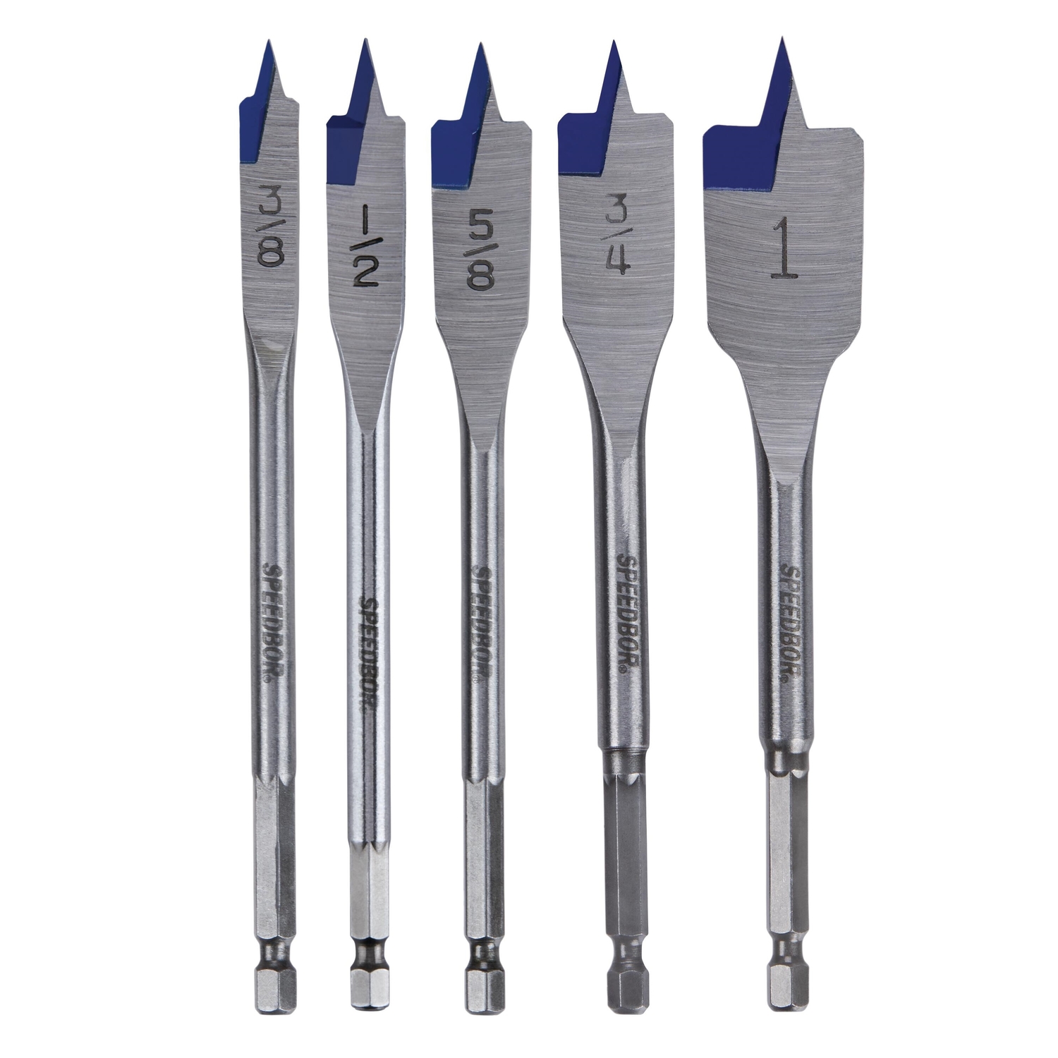 Irwin Speedbor Carbon Steel Spade Bit Set 5 pc - Intensery