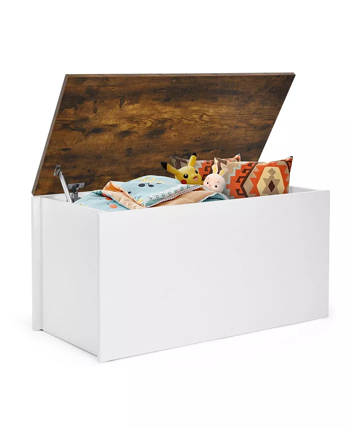 Costway Flip-top Storage Chest Lift Top Storage Bench Wooden Deck Box Toy Box - Intensery