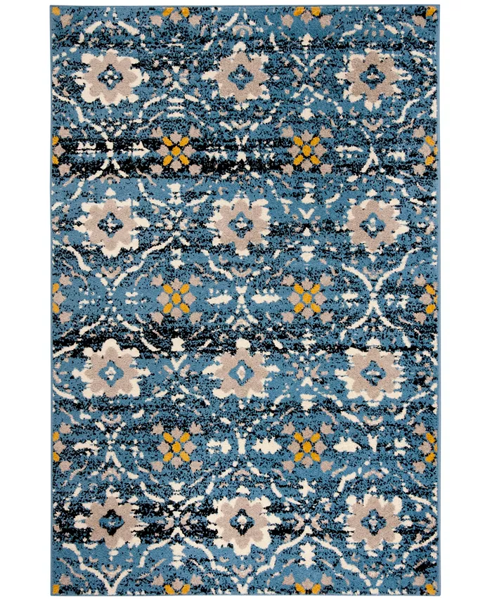 Safavieh Amsterdam Blue and Creme 4' x 6' Outdoor Area Rug - Intensery
