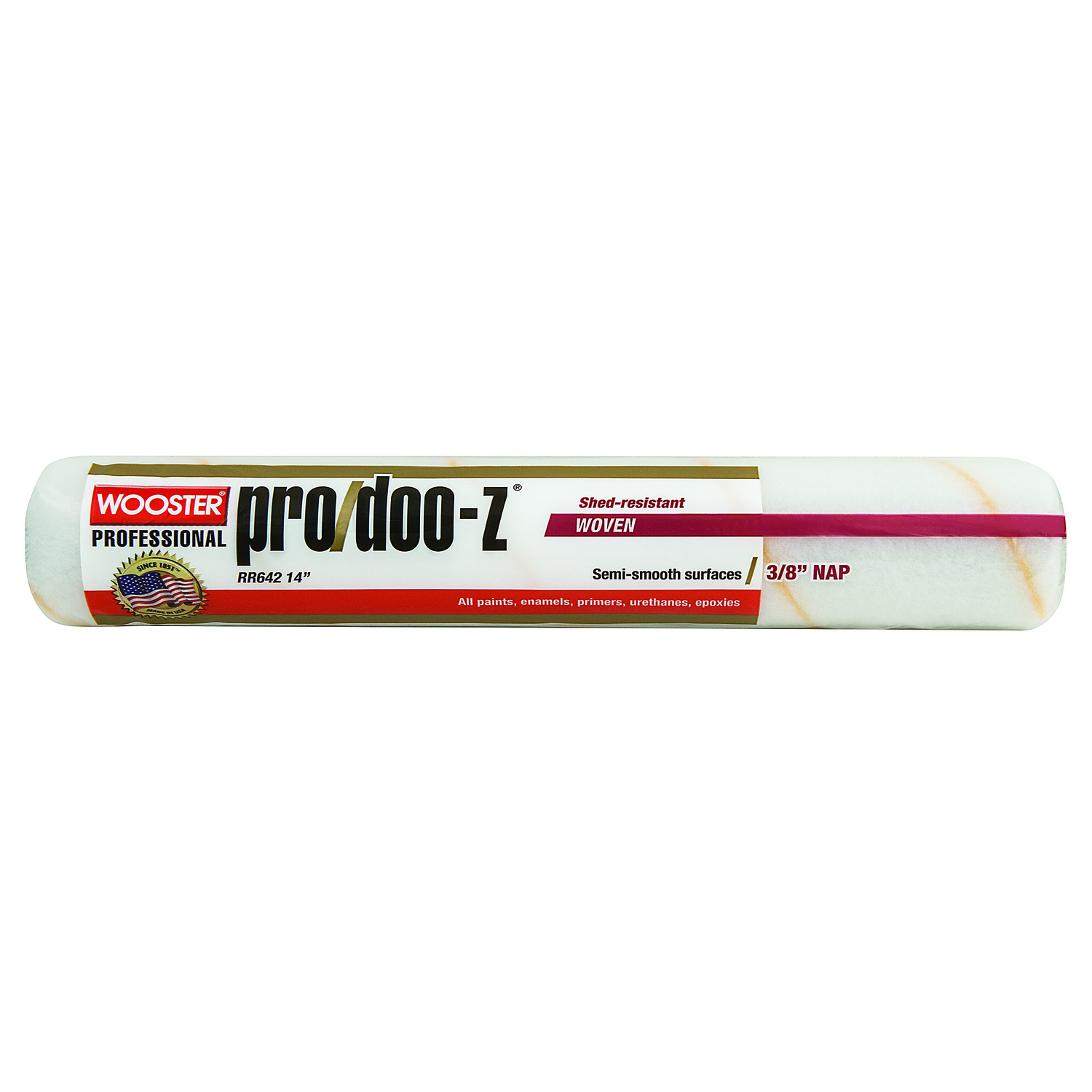 Wooster Pro/Doo-Z Woven Fabric 14 in. W X 3/8 in. Regular Paint Roller Cover 1 pk - Intensery