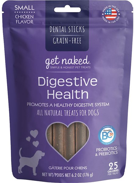 Get Naked Digestive Health Grain-Free Dental Stick Dog Treats - Intensery