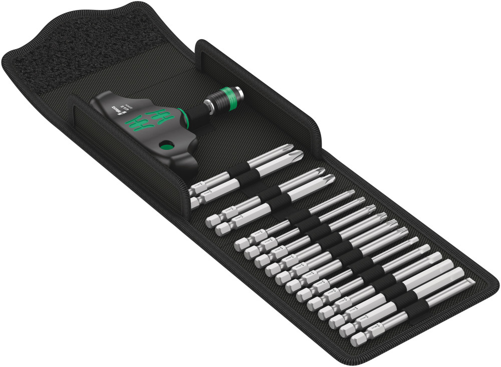 Wera 17pc Kraftform Kompakt 400 T-Handle Screwdriver Set - Intensery