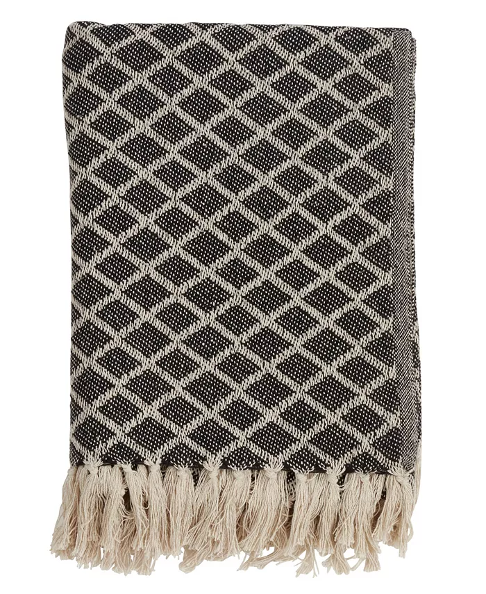 Saro Lifestyle Diamond Tassel Throw - Intensery