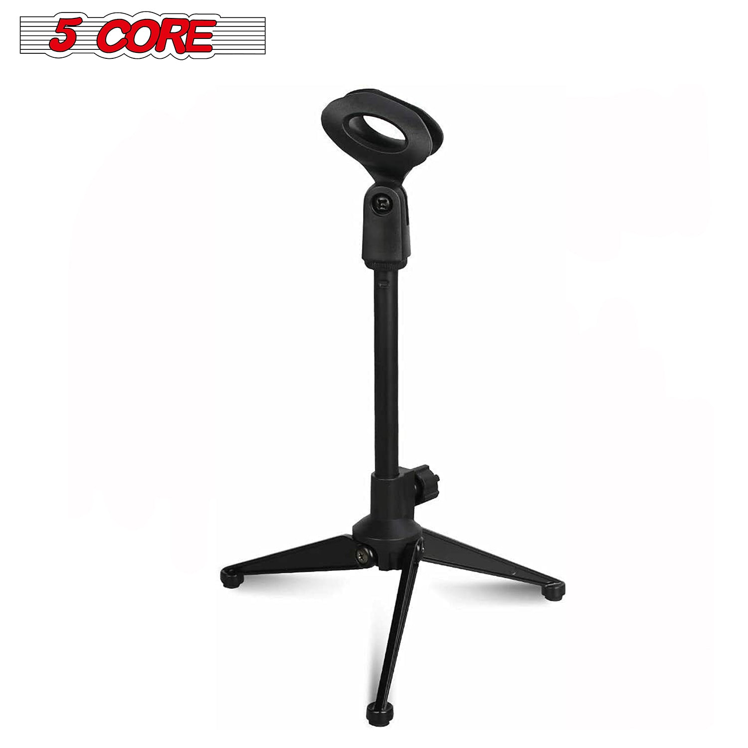 5Core Microphone Stand Tripod Mic Stand Universal Adjustable Desk Microphone arm with Small Plastic Microphone Clip MS MINI TRI BLK - Intensery
