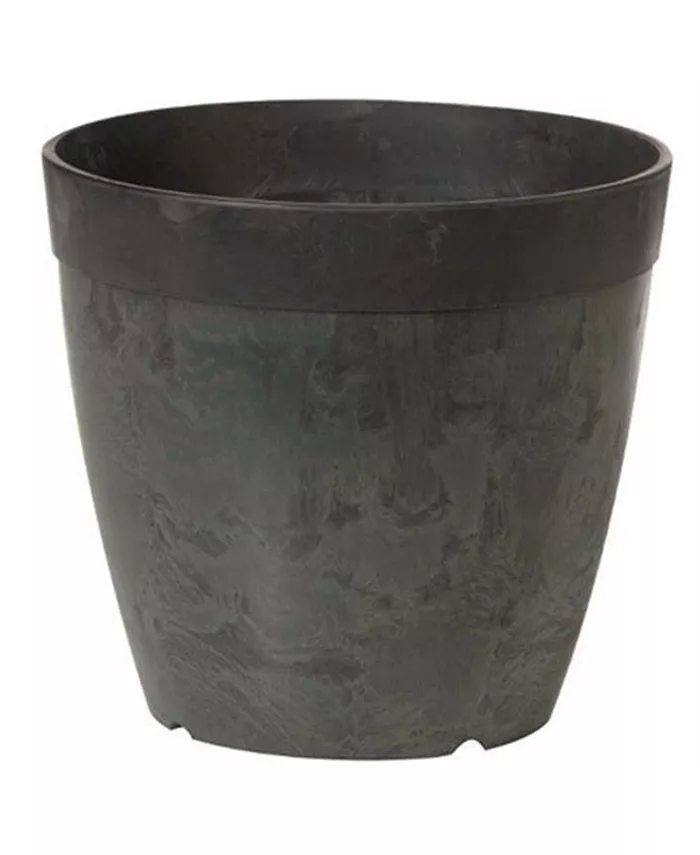 Novelty Artstone Dolce Round Planter Black 6 Inch - Intensery