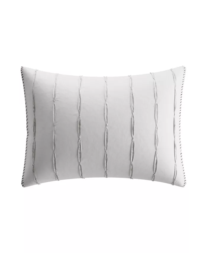 Vera Wang CLOSEOUT! Charcoal Vines Mohair Plaid Breakfast Pillow - Intensery
