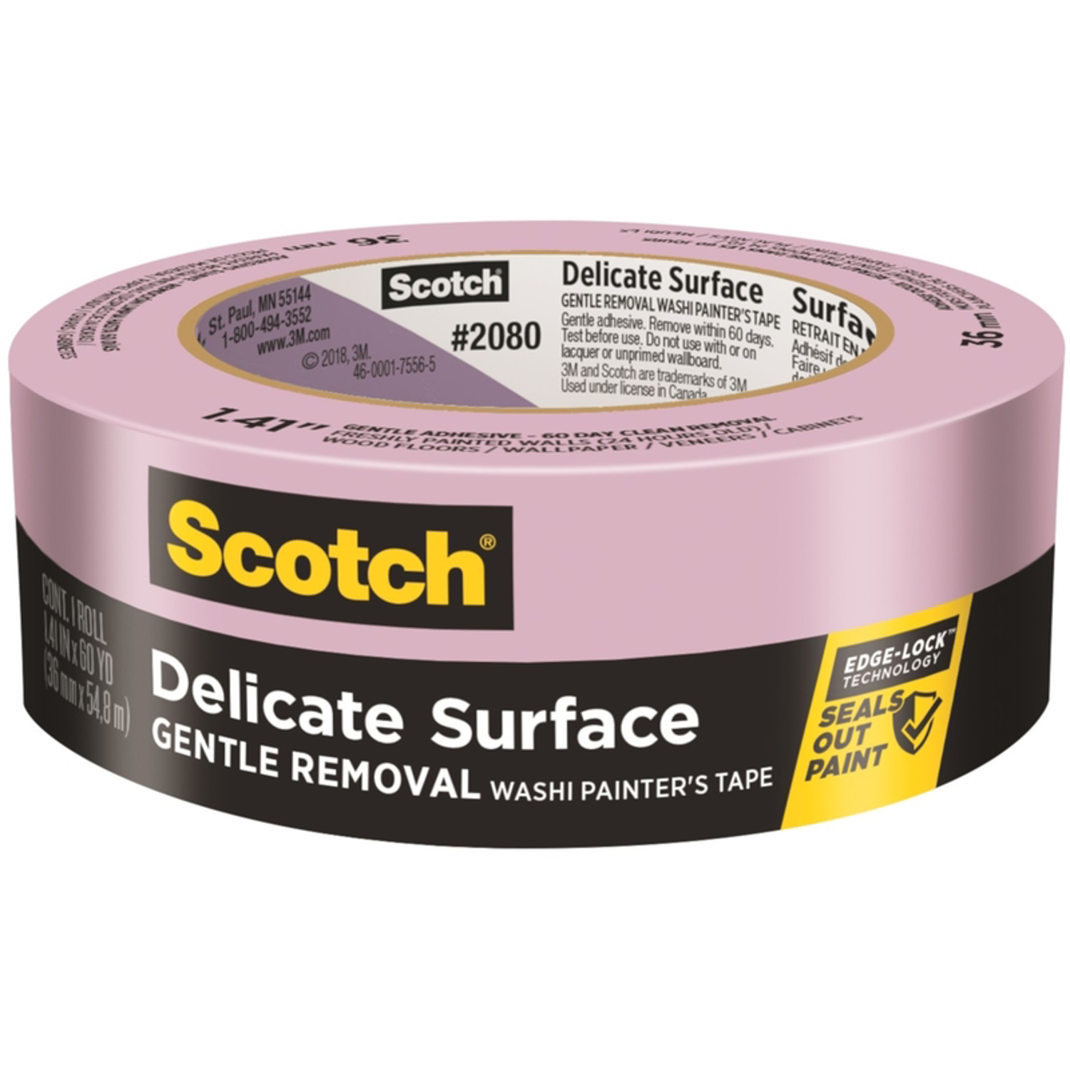 Scotch 1.41 in. W X 60 yd L Purple Medium Strength Painter\u0027s Tape 1 pk - Intensery