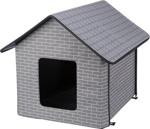 TRIXIE Insulated Outdoor Cat and Dog House， Gray - Intensery