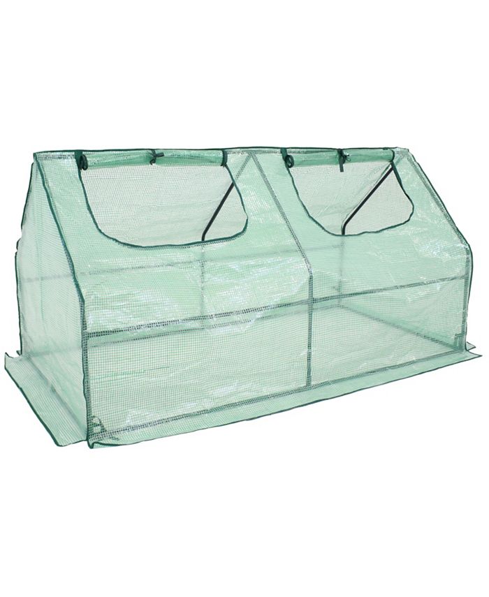 Sunnydaze Decor Steel PVC Cover Mini Cloche Greenhouse with Zipper - Green - Intensery