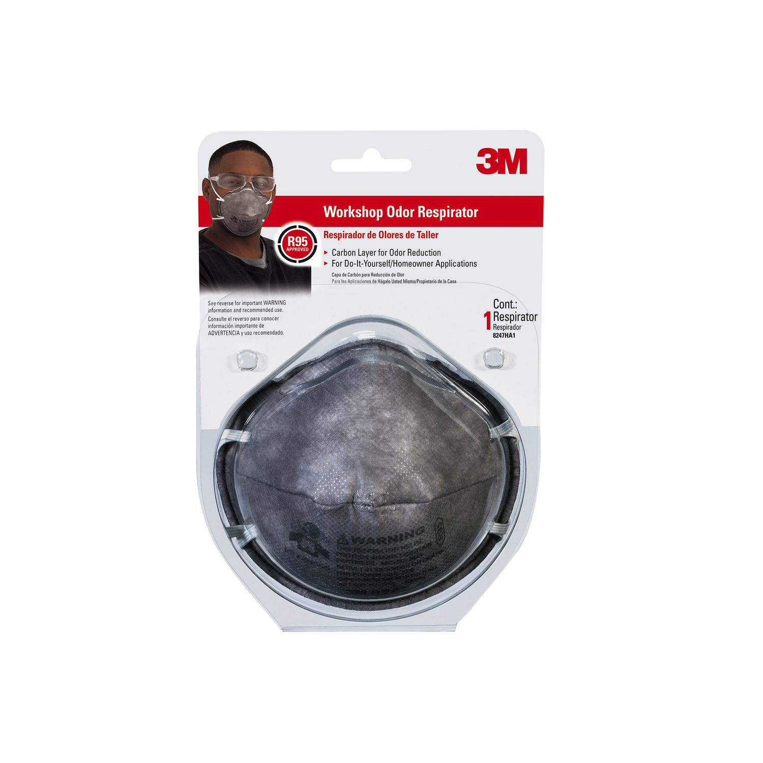 3M R95 Workshop Odor 6000-Series Respirator Gray 1 pk - Intensery