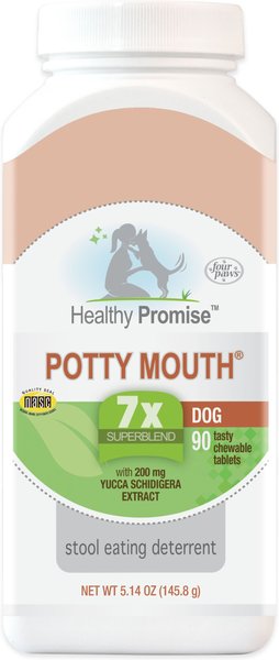 Four Paws Healthy Promise Potty Mouth Tablets Coprophagia Dog Stool Eating Deterrent， 90 count - Intensery