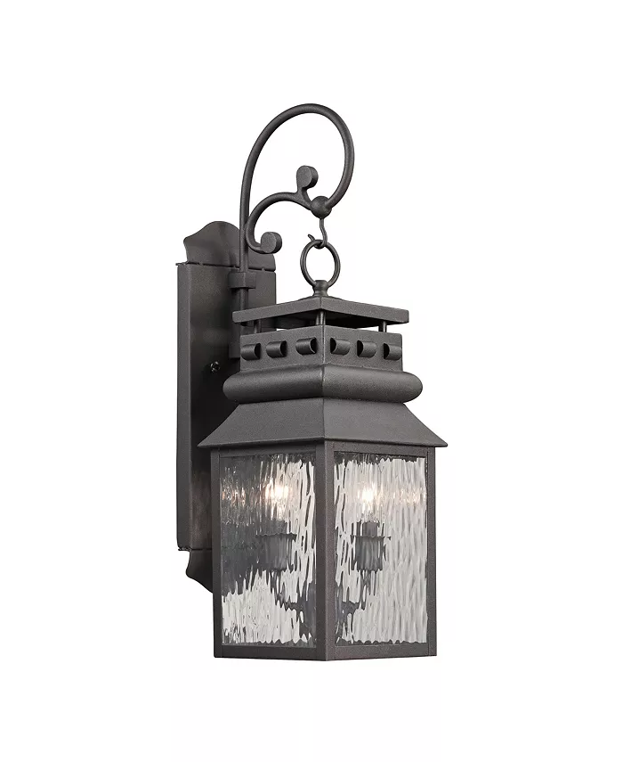 Macy's Forged Lancaster Collection 2 light outdoor sconce in Charcoal - Intensery
