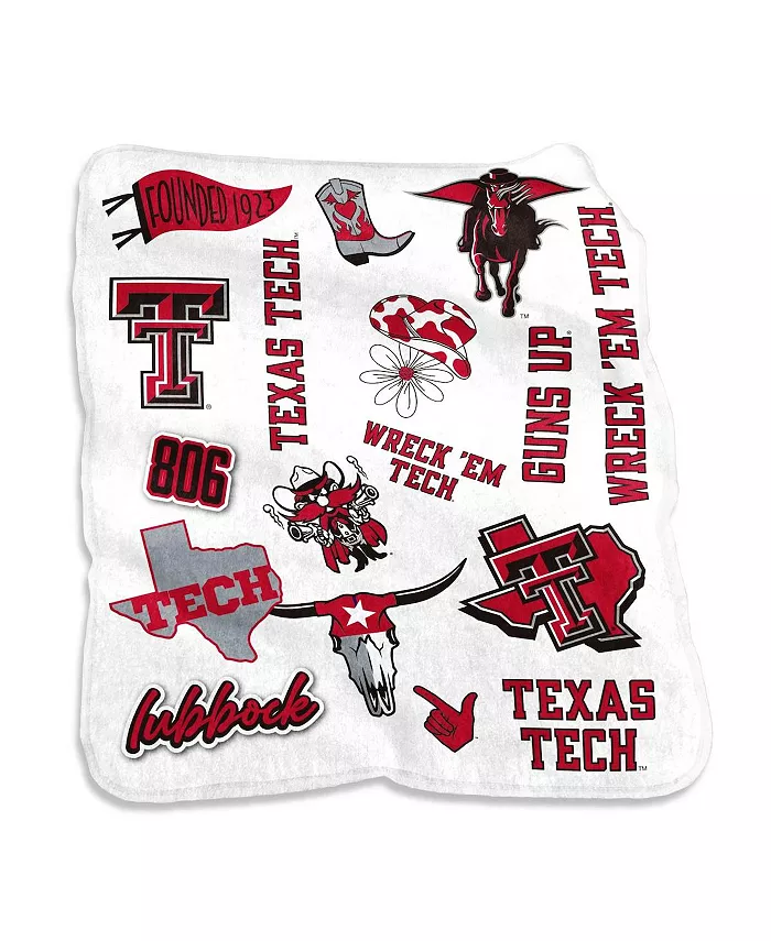 Logo Brands Texas Tech Red Raiders 50'' x 60'' Native Raschel Plush Throw Blanket - Intensery
