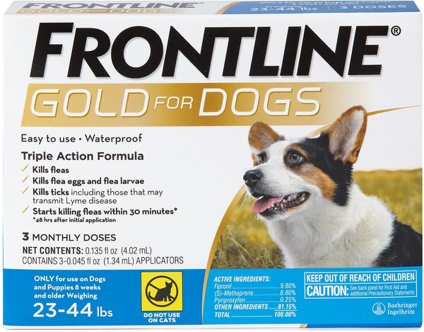 Frontline Gold Flea and Tick Treatment for Medium Dogs， 23-44 lbs - Intensery