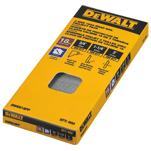 DEWALT DWBN18PP 18GA Brad Nail Project Pack - Intensery