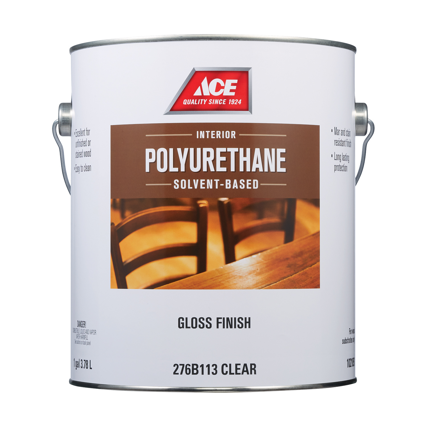 Ace Gloss Clear Solvent-Based Polyurethane Wood Finish 1 gal - Intensery