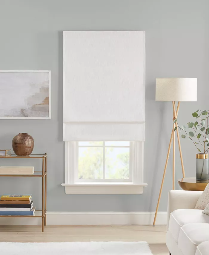 Eclipse Drew Blackout Textured Solid Cordless Roman Shades - Intensery