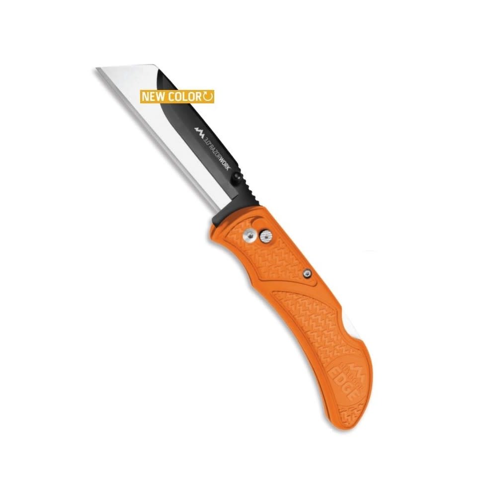 Outdoor Edge RazorWork Folding Knife Orange 3 with 3 Blades - Intensery