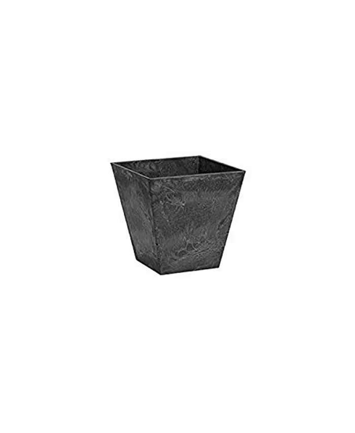 Novelty Ella Indoor Outdoor Square Plastic Resin Planter Black 6 Inch - Intensery