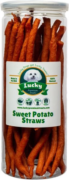 Lucky Premium Treats Sweet Potato Straws Dehydrated Dog Treats - Intensery