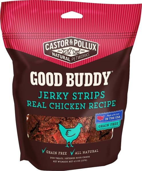 Castor and Pollux Good Buddy Jerky Strips Real Chicken Recipe Grain-Free Dog Treats - Intensery