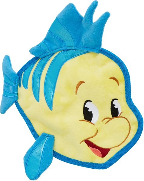 Disney Flounder Flat Plush Squeaky Dog Toy - Intensery