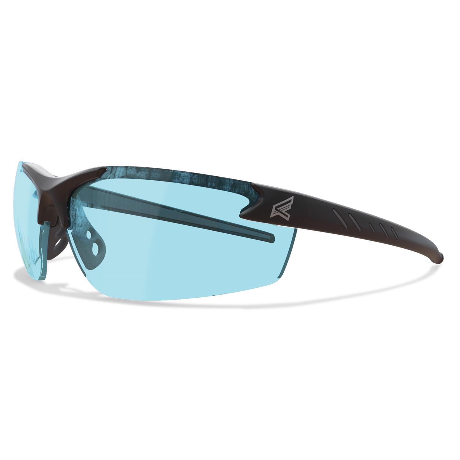 Edge Eyewear Zorge G2 Wraparound Safety Glasses Light Blue Lens Black Frame 1 pc - Intensery