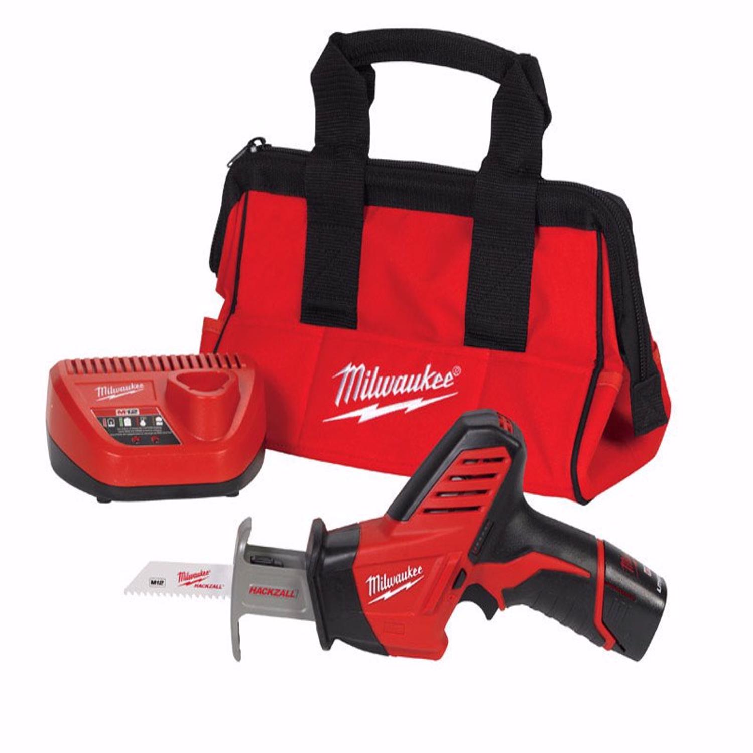 Milwaukee M12 HACKZALL 12 V Cordless Brushed Reciprocating Saw Kit (Battery \u0026 Charger) - Intensery