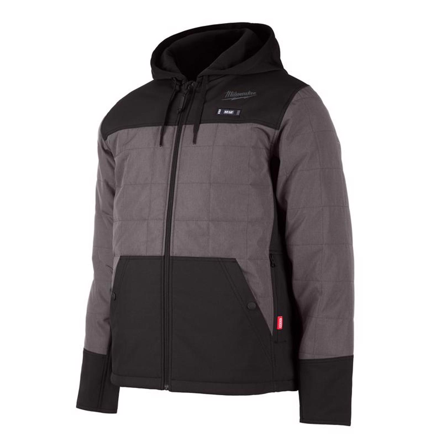 Milwaukee M12 XXXL Long Sleeve Men\u0027s Hooded Heated Jacket Kit Gray - Intensery