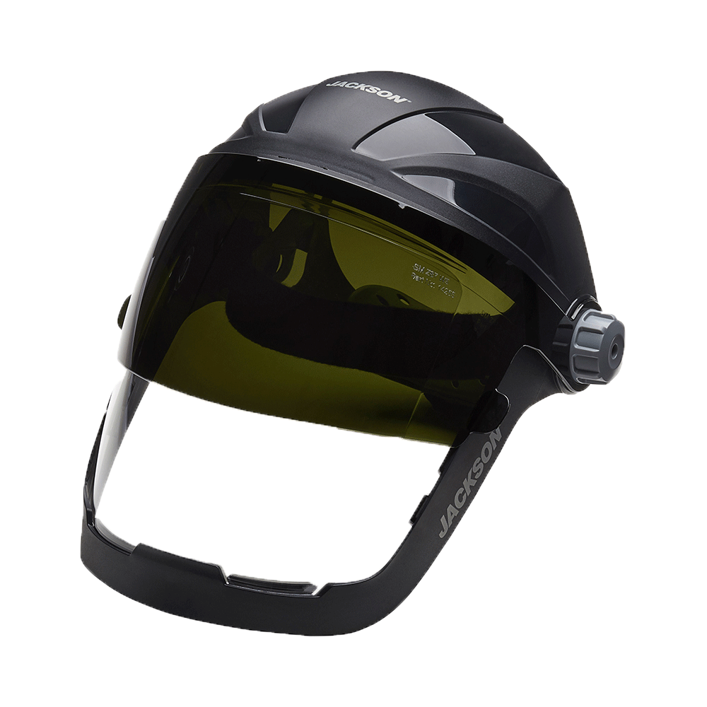 QUAD 500™ Premium Multi-Purpose Face ShieldClear Window with Shade 8 IR Flip VisorAnti-Fog Coating370 Speed Dial™ Ratcheting Headgear - Intensery
