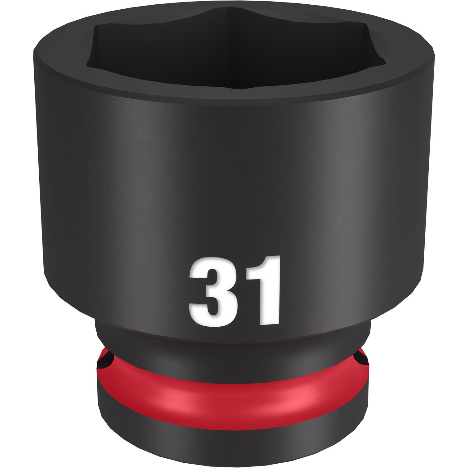 Milwaukee Shockwave 31 mm X 1/2 in. drive Metric/SAE 6 Point Standard Impact Socket 1 pc - Intensery