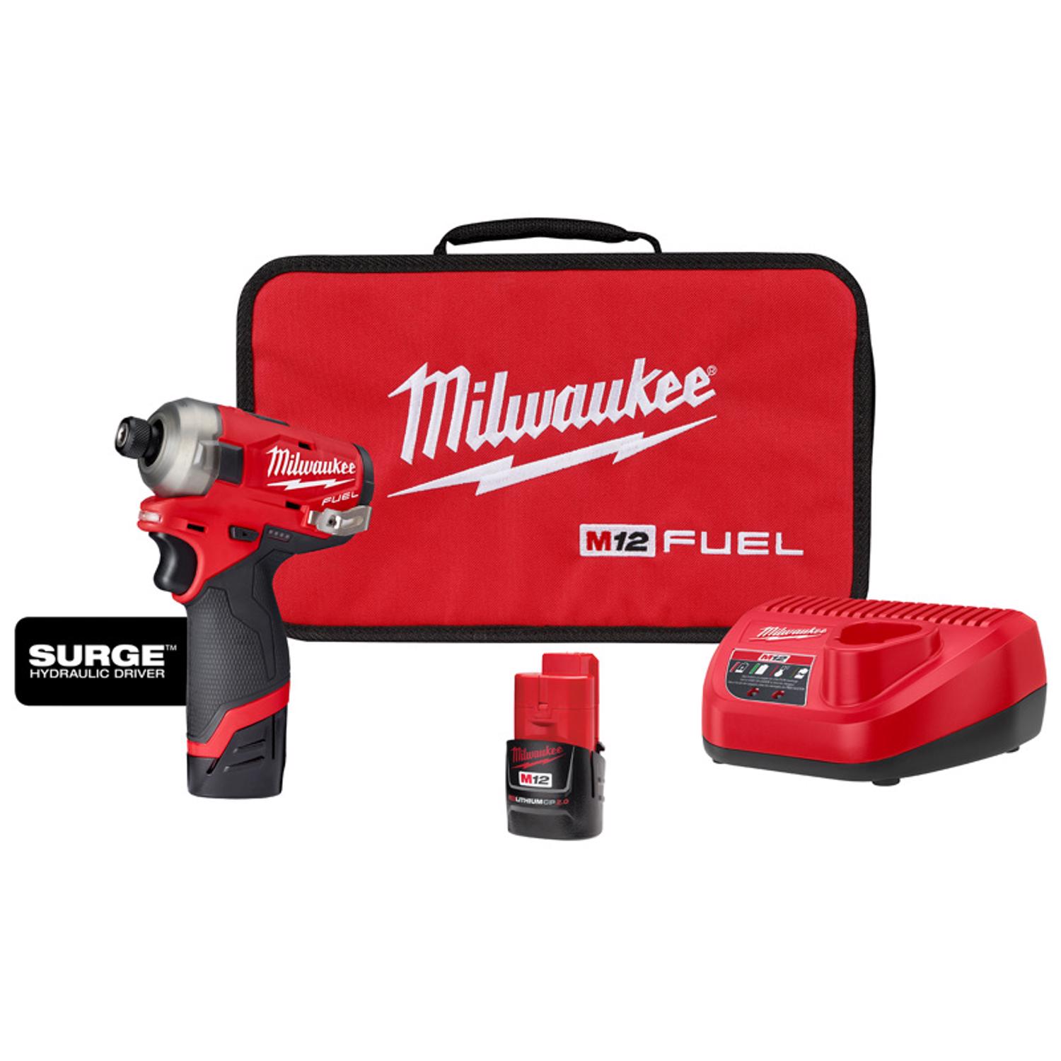 Milwaukee M12 FUEL SURGE 12 V 1/4 in. Cordless Brushless Hydraulic Impact Driver Kit (Battery \u0026 Char - Intensery
