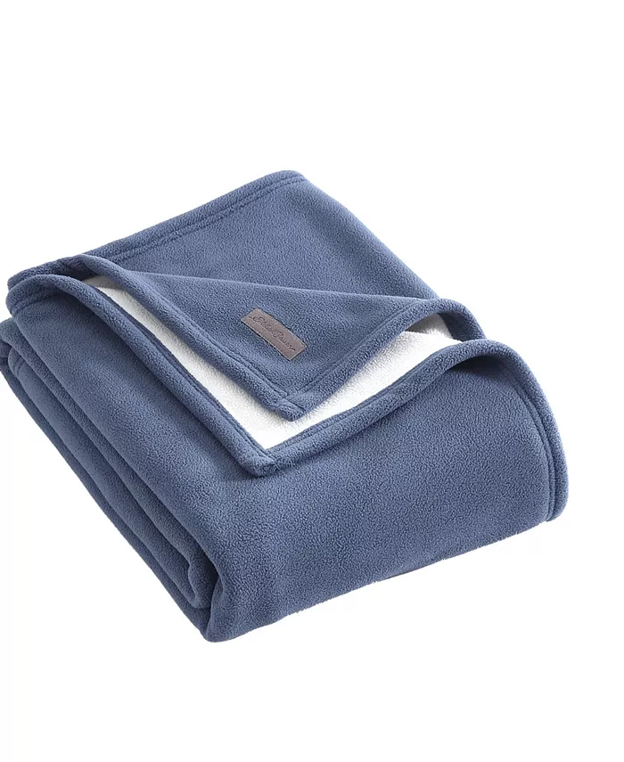 Eddie Bauer Peak Solid Fleece Reversible Throw - Intensery