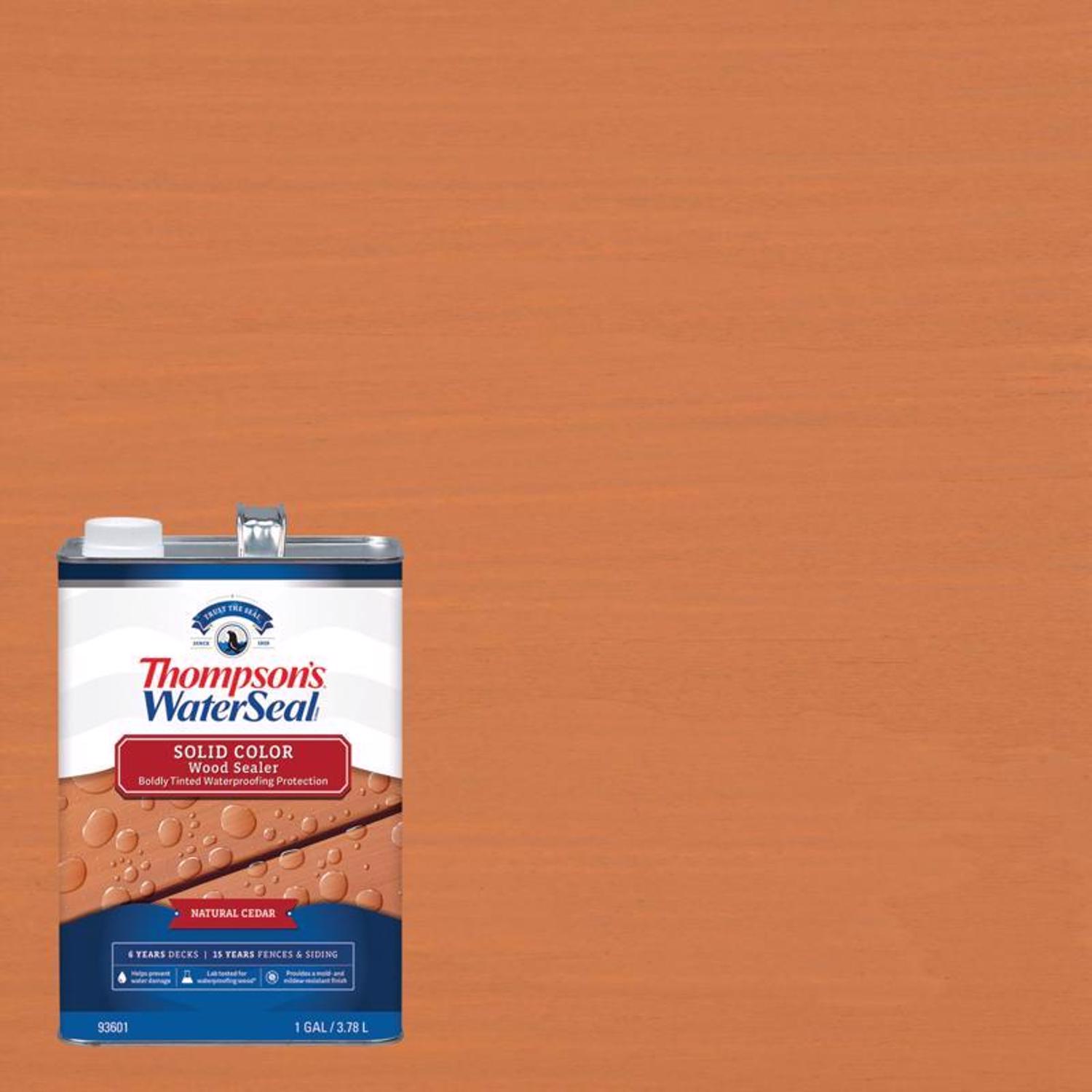 Thompson\u0027s WaterSeal Wood Sealer Solid Natural Cedar Waterproofing Wood Stain and Sealer 1 gal - Intensery