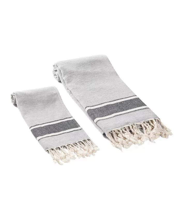Olive and Linen Terra 2 Piece Bath and Hand Towel Set - Intensery