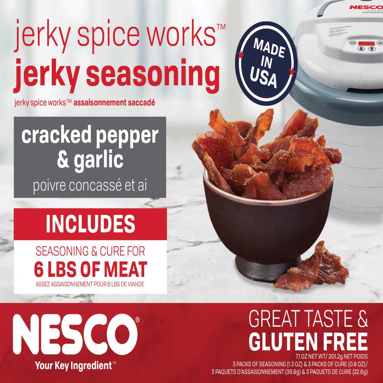 Nesco Jerky Spice Works Cracked Pepper \u0026 Garlic Jerky Seasoning 6 lb Boxed - Intensery