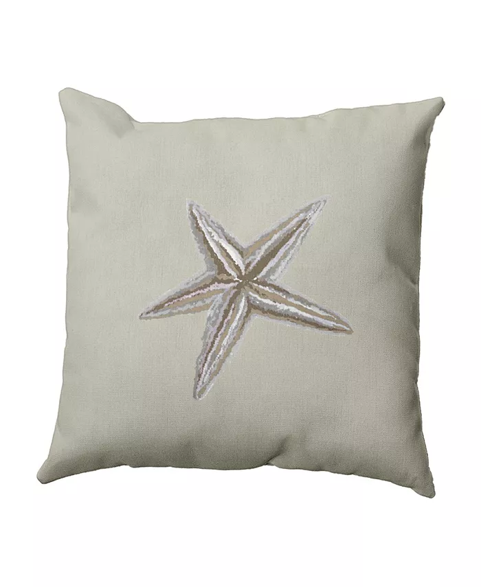E by Design 16 Inch Taupe Decorative Coastal Throw Pillow - Intensery