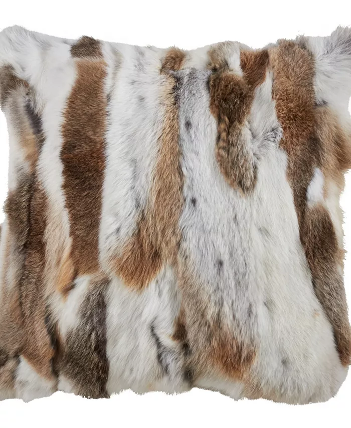 Saro Lifestyle Genuine Fur Decorative Pillow， 20
