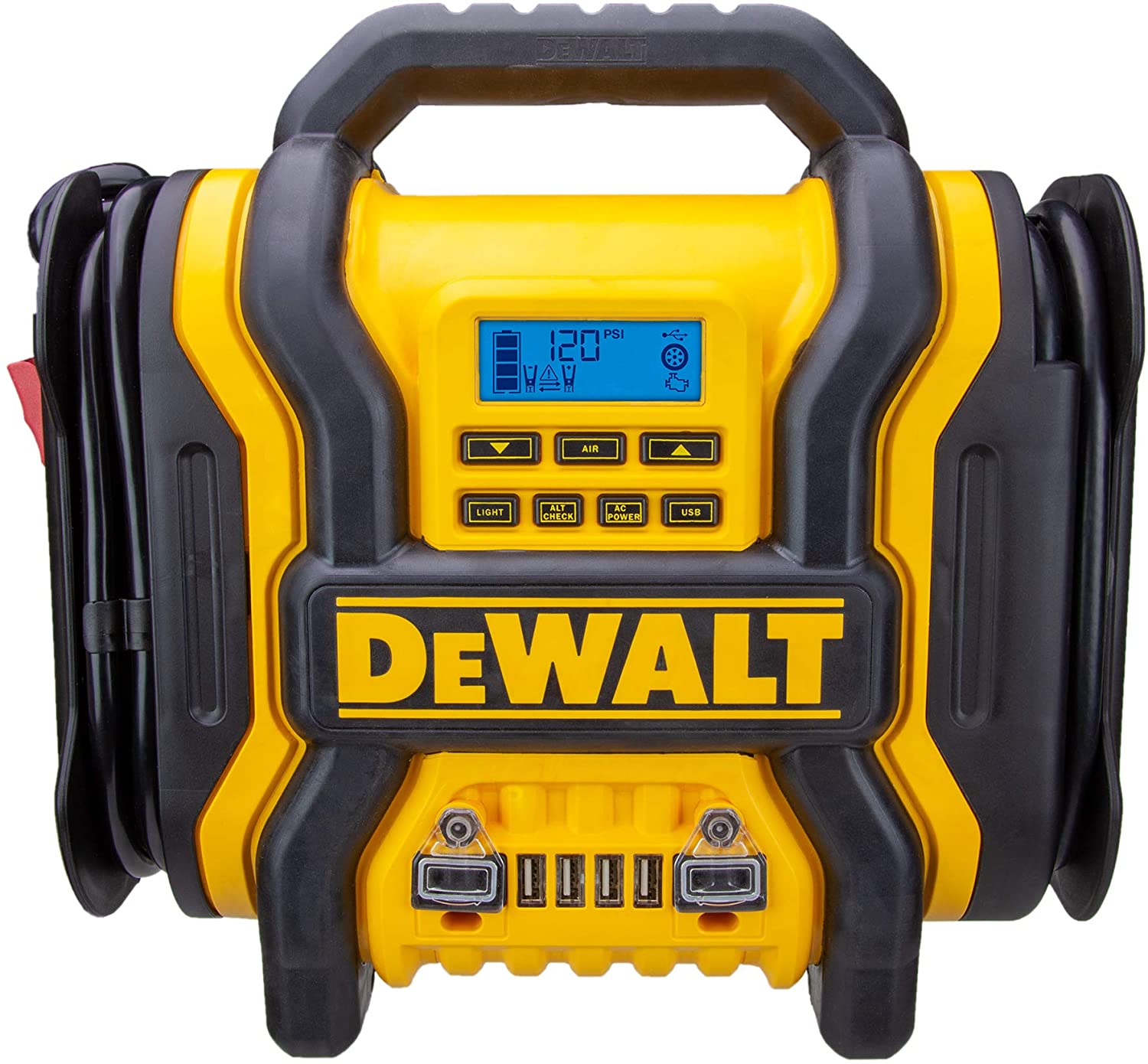 DEWALT DXAEPS14 1600 Automotive Jump Starter/Power Station with AC Power Inverter， Digital Compressor - Intensery