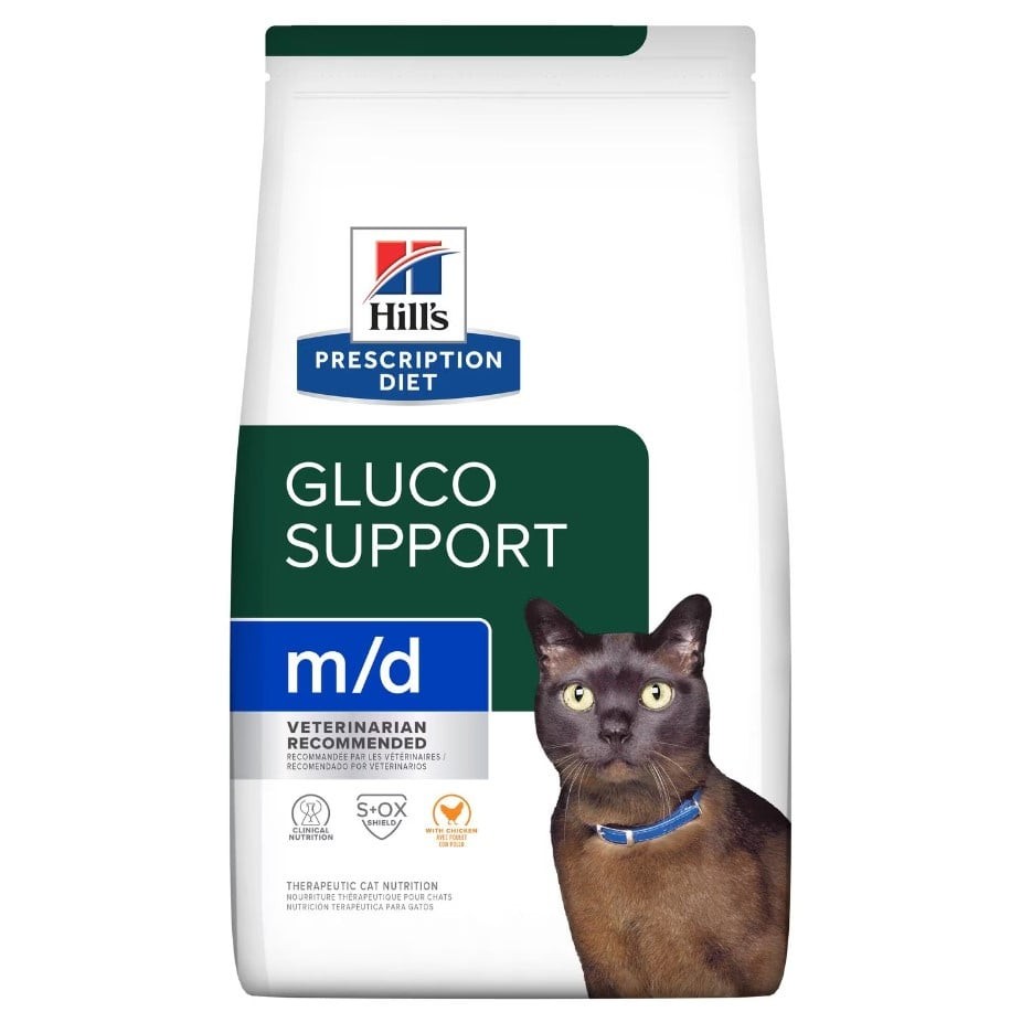 Hill's Prescription Diet Feline m/d GlucoSupport with Chicken Dry Cat Food - 8.5 lb Bag - Intensery