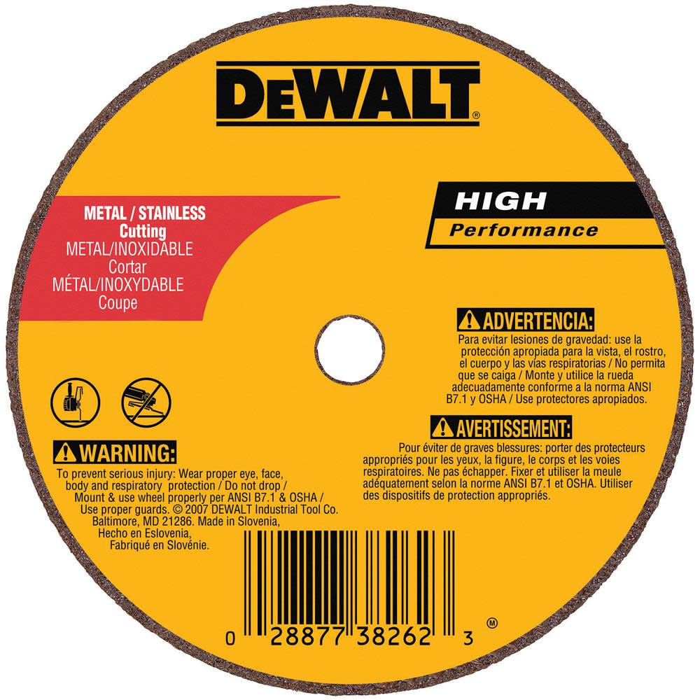 DEWALT 3 In. x 1/16 In. x 3/8 In. A60T Long Life Wheel DW8711 from DEWALT - Intensery