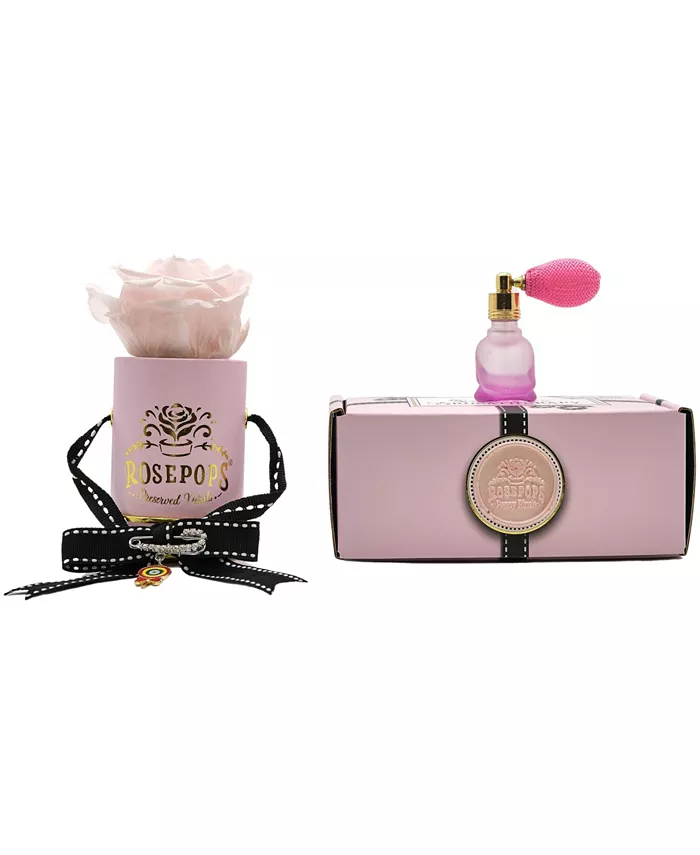 Rosepops Pop-Up Hey Sugar Single Blush Pink Rose with Complementary Custom Enamel Lollipop Charm - Intensery