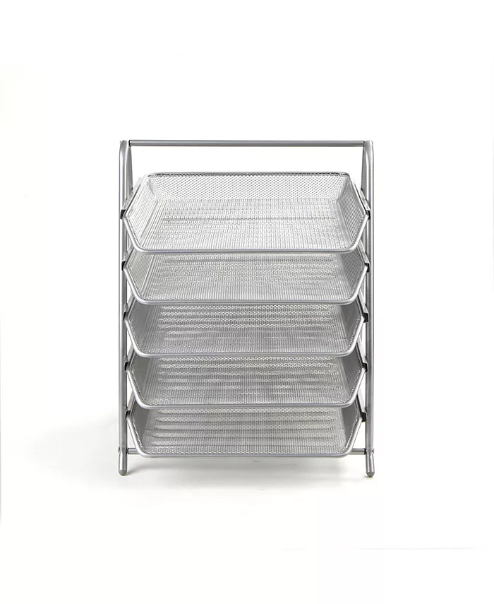 Mind Reader Desk Organizer with 4 Sliding Trays for Letters， Documents， Mail， Files， Paper - Intensery