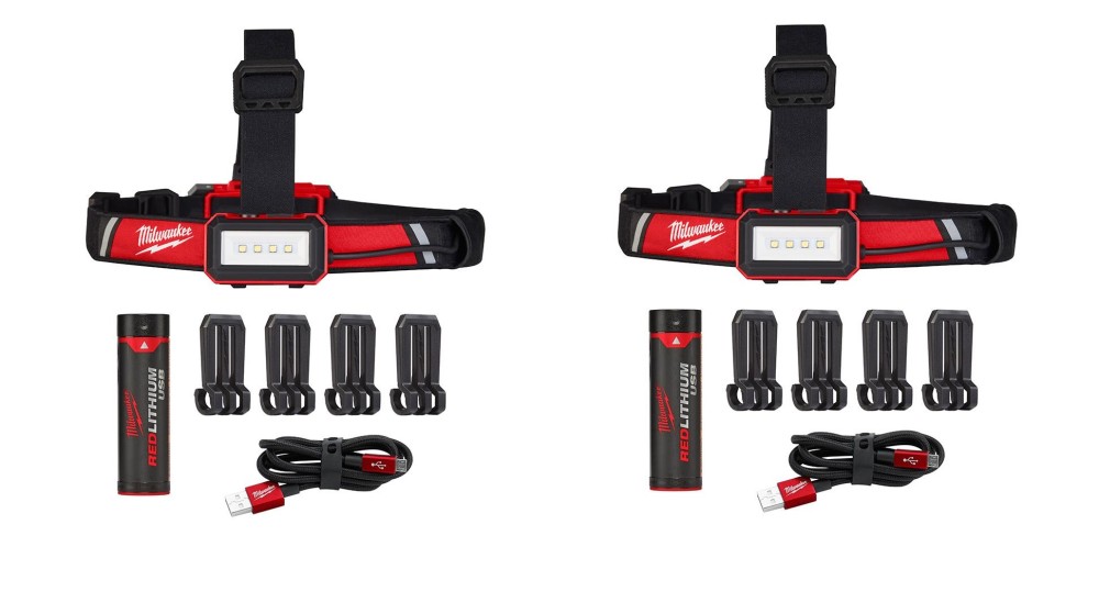 Milwaukee Headlamp USB Rechargeable Low-Profile 2pk Bundle - Intensery