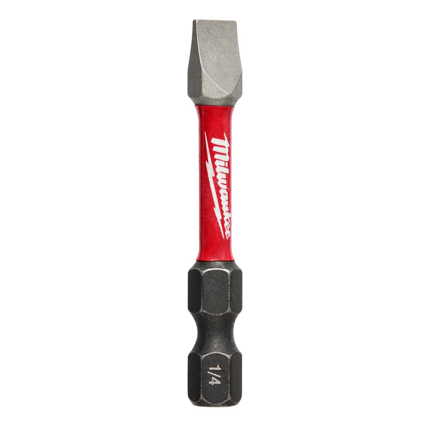 Milwaukee Shockwave Slotted 1/4 in. X 2 in. L Impact Power Bit Steel 1 pc - Intensery