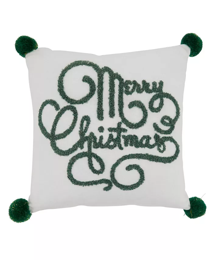 Saro Lifestyle Merry Christmas Design Throw Pillow， 12