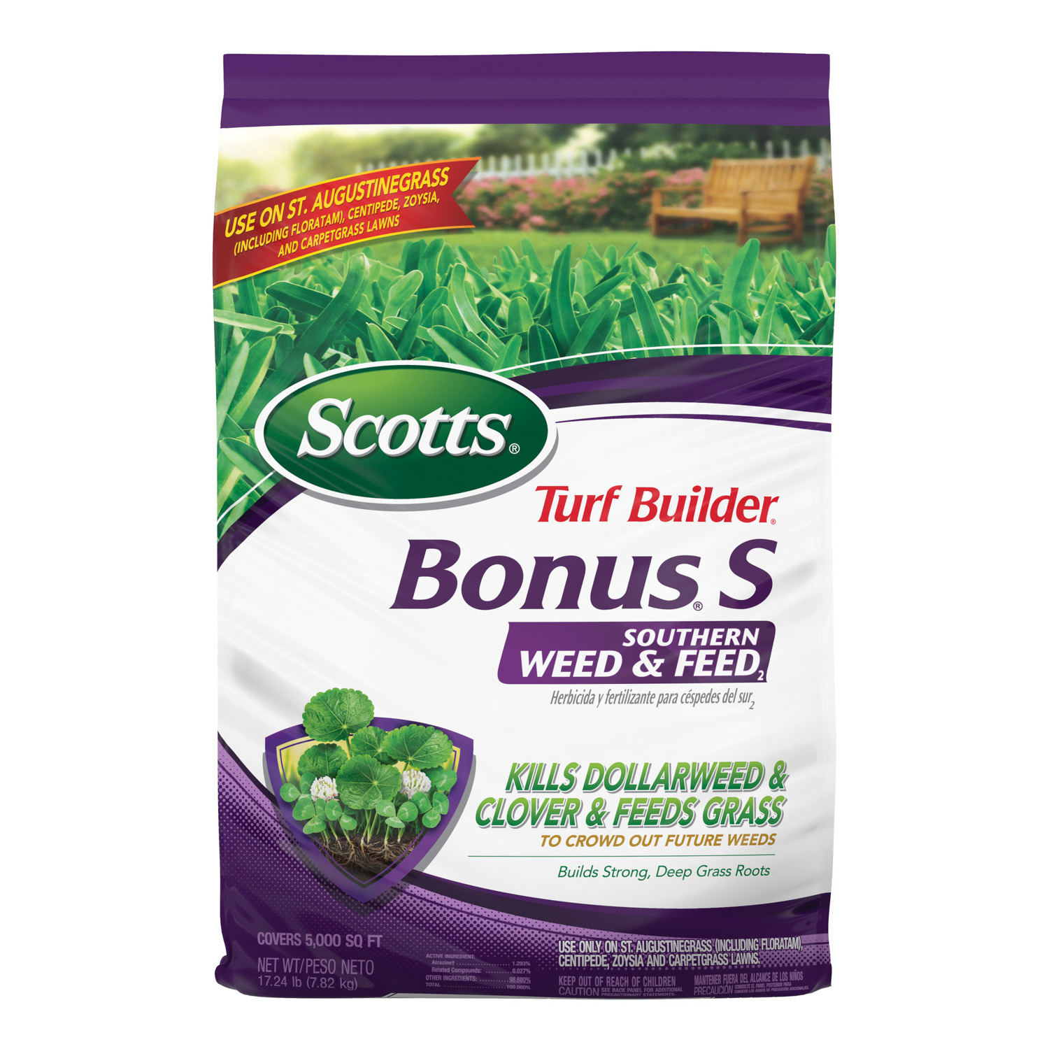 Scotts Turf Builder Bonus S Weed \u0026 Feed Southern Lawn Food For Multiple Grass Types 5000 sq ft - Intensery